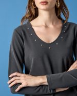 CUPRO BLOUSE V NECK - Image 3