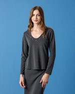 CUPRO BLOUSE V NECK - Image 6