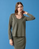CUPRO BLOUSE V NECK - Image 10