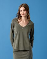 CUPRO BLOUSE V NECK - Image 12