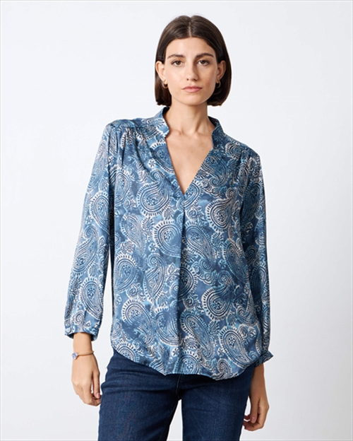 48052A.jpg BLOUSE V NECK PRINTED - Image 1