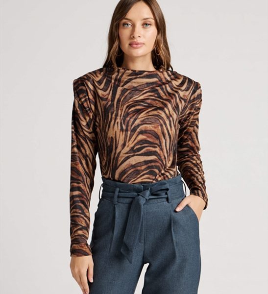 BLOUSE KNIT ZEBRA PRINT