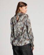 BLOUSE PRINTED RUCHED MOCK NECK - Image 4