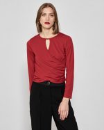 BLOUSE ROUND NECK CUT OUT