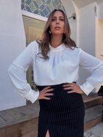BLOUSE MOCK NECK