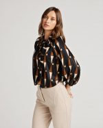BLOUSE PRINTED TIE NECK - Image 3
