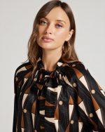 BLOUSE PRINTED TIE NECK - Image 4