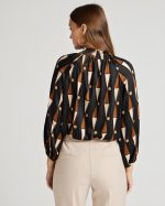 BLOUSE PRINTED TIE NECK - Image 5