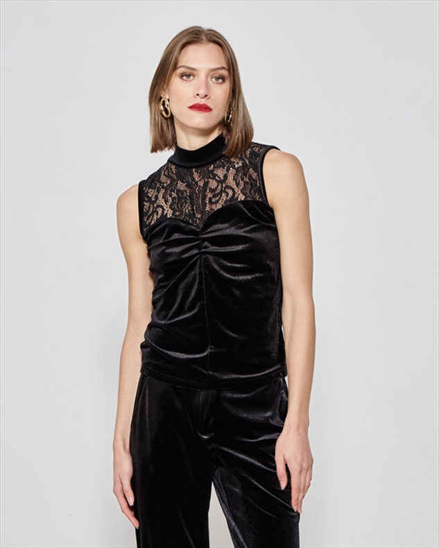 48115.jpg BLOUSE SLEEVELESS VELVET - Image 1