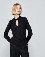BLOUSE MOCK NECK CUT OUT - Image 2