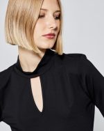 BLOUSE MOCK NECK CUT OUT - Image 4