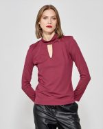 BLOUSE MOCK NECK CUT OUT - Image 7