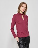 BLOUSE MOCK NECK CUT OUT - Image 8