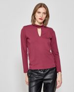 BLOUSE MOCK NECK CUT OUT - Image 11