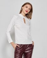 BLOUSE MOCK NECK CUT OUT - Image 12