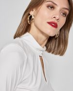 BLOUSE MOCK NECK CUT OUT - Image 13