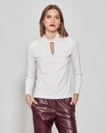 BLOUSE MOCK NECK CUT OUT - Image 15
