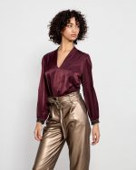 BLOUSE CUPRO V NECK