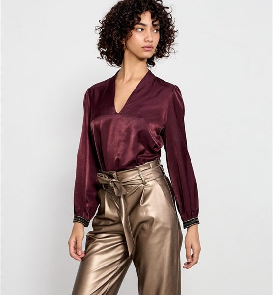 BLOUSE CUPRO V NECK