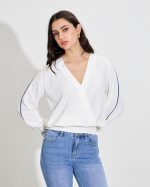 BLOUSE LONG SLEEVE CONTRAST