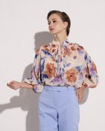 BLOUSE POLCA DOTS FLOWER PRINT