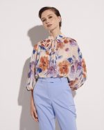 BLOUSE POLCA DOTS FLOWER PRINT - Image 3