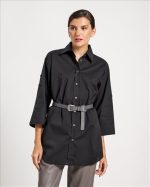 SHIRT COTTON WITH BELT - Image 2
