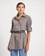 SHIRT COTTON WITH BELT - Image 8