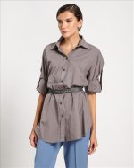 SHIRT COTTON WITH BELT - Image 9