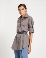 SHIRT COTTON WITH BELT - Image 10