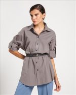 SHIRT COTTON WITH BELT - Image 14