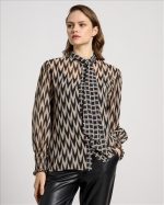 SHIRT PRINTED TIE NECK