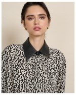 SHIRT PRINTED ECO LEATHER DETAILS - Image 4