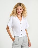 LINEN SHIRT CROPPED - Image 2