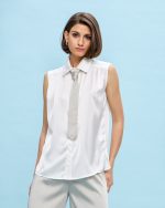 SHIRT SATIN SLEEVELESS