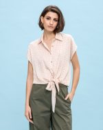 SHIRT CHIFFON PRINT HEARTS