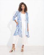 LONG SHIRT STRIPED FLOWER PRINT