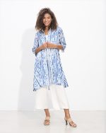 LONG SHIRT STRIPED FLOWER PRINT - Image 3