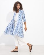 LONG SHIRT STRIPED FLOWER PRINT - Image 4