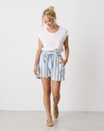 SHORT LINEN STRIPES