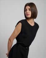 LINEN DRESS WITH SHOULDER PADS - Image 2