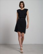 LINEN DRESS WITH SHOULDER PADS - Image 5