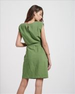 LINEN DRESS WITH SHOULDER PADS - Image 7