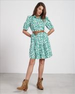 DRESS SHIRT FLORAL BOHO WITH BELT