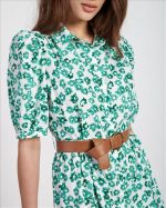 DRESS SHIRT FLORAL BOHO WITH BELT - Image 2