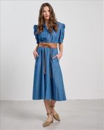 JEAN MIDI DRESS WITH BELT