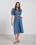 JEAN MIDI DRESS WITH BELT - Image 4