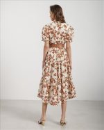 DRESS SHIRT FLORAL MIDI WITH BELT - Image 3