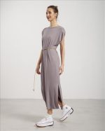 DRESS MAXI SIMPLE WITH SHOULDER PADS - Image 7