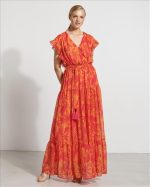DRESS MAXI FLORAL WITH VOLAN - Image 11
